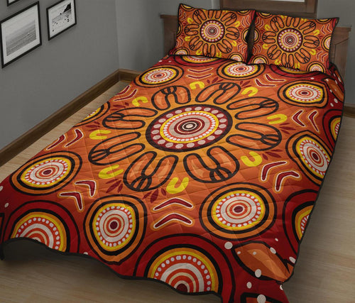 aboriginal-quilt-bed-set-circle-flowers-patterns-ver01