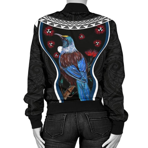 new-zealand-tui-bird-women-bomber-jacket-pohutukawa-black