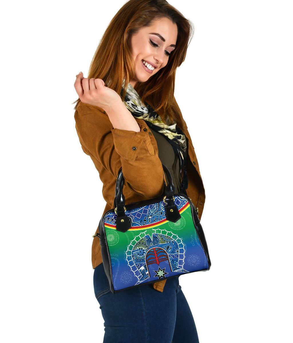 Shoulder Handbag - Torres Strait Symbol With Aboriginal Patterns - Vibe Hoodie