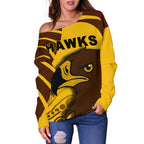 Hawks Off Shoulder Sweater - Vibe Hoodie