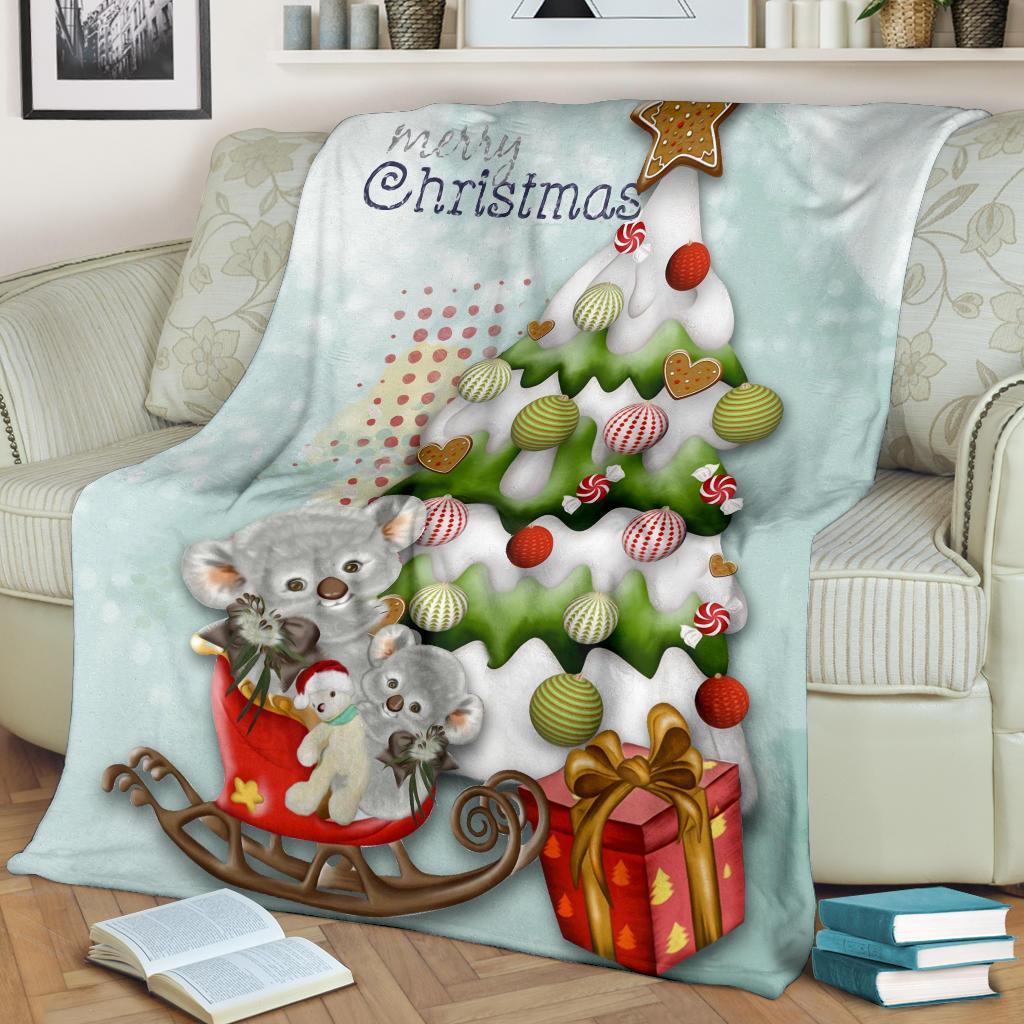 christmas-premium-blanket-koala-blanket-merry-christmas