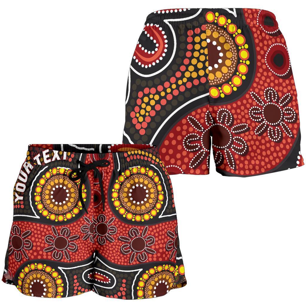 [Custom] Aboriginal Women's Shorts - Indigenous Circle Dot Painting Style- - Vibe Hoodie