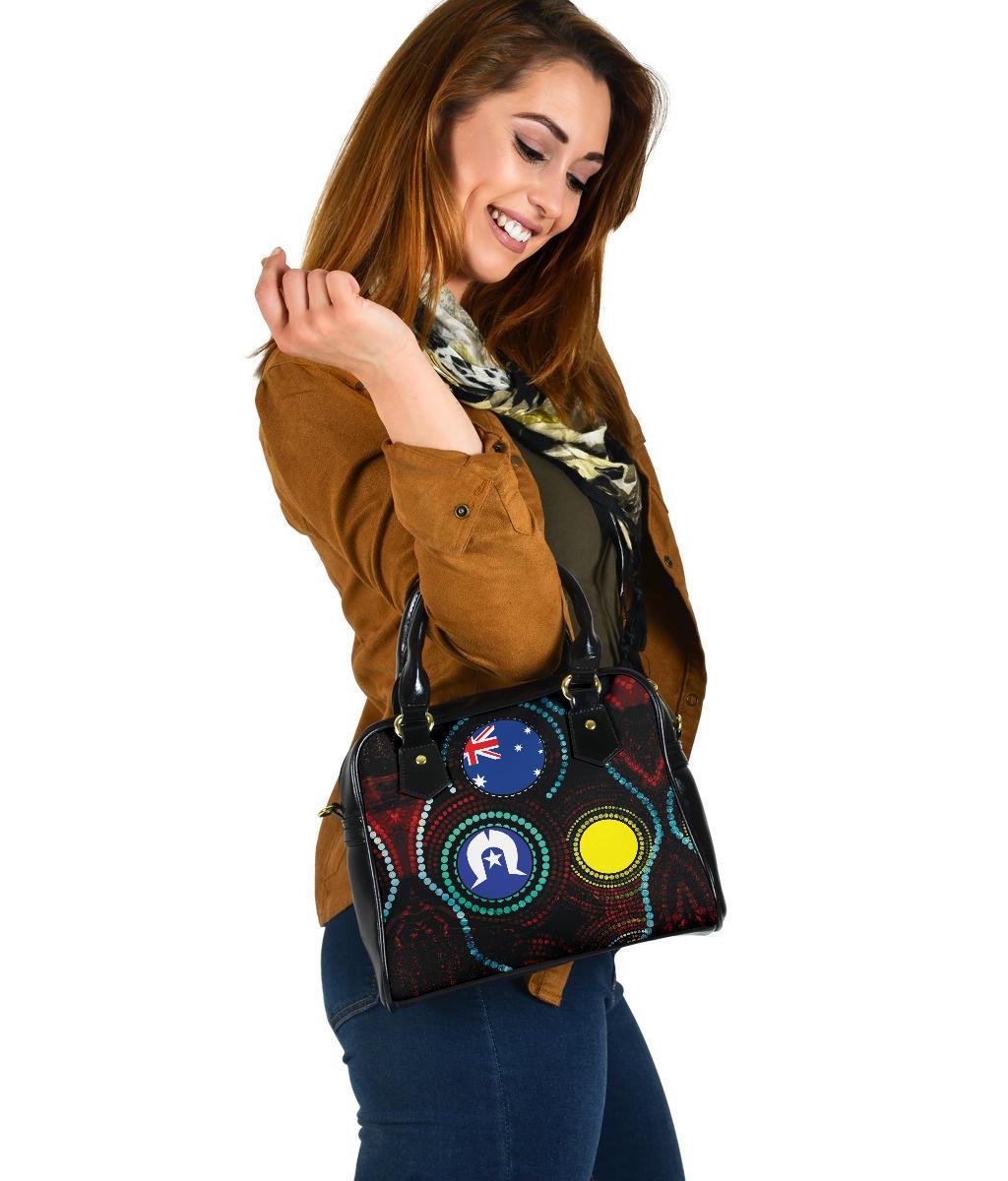Shoulder Handbags - Aboriginal Dot Painting & Flag - Vibe Hoodie