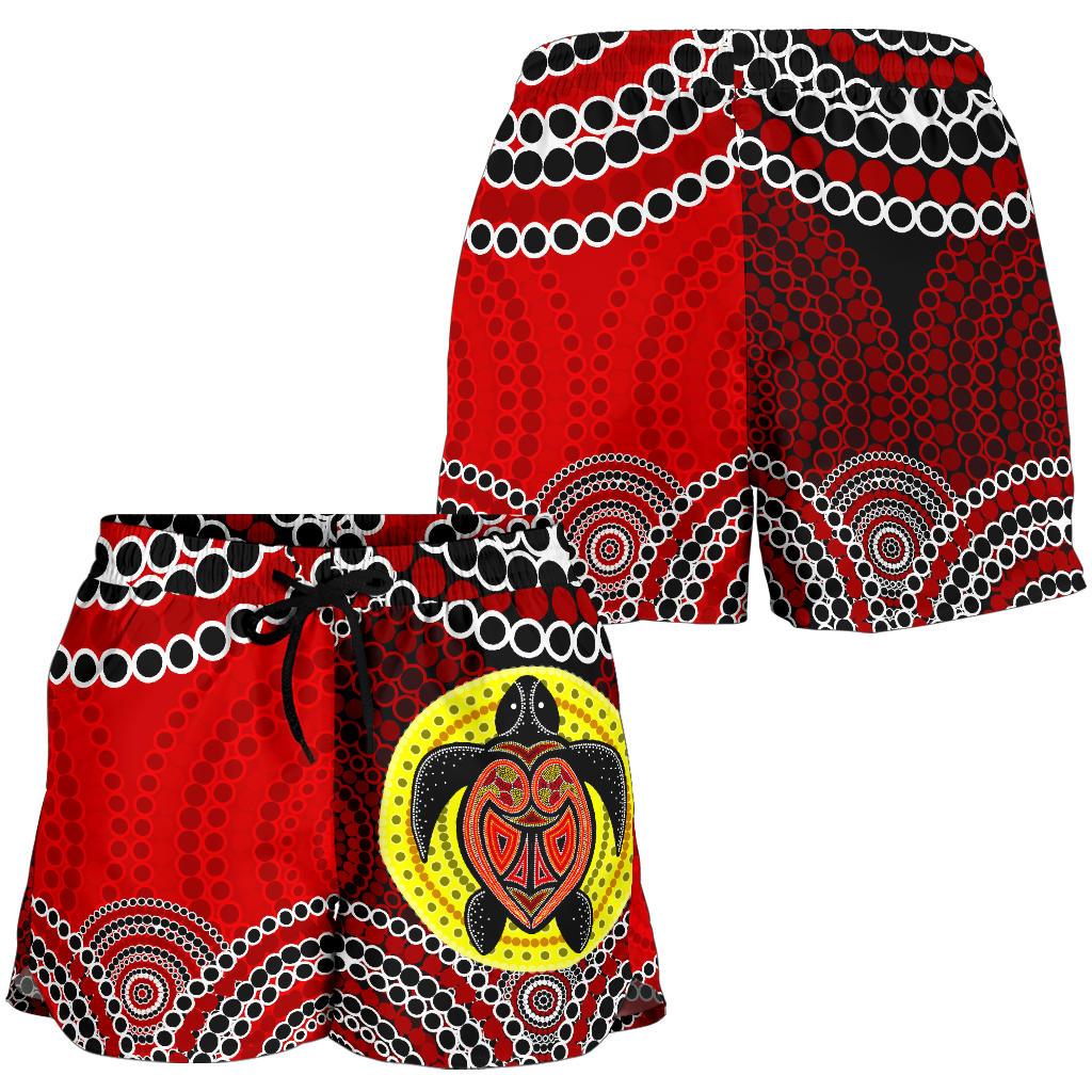 Aboriginal Shorts, Indigenous Turtle Patterns Circle Dot Painting Women - Vibe Hoodie