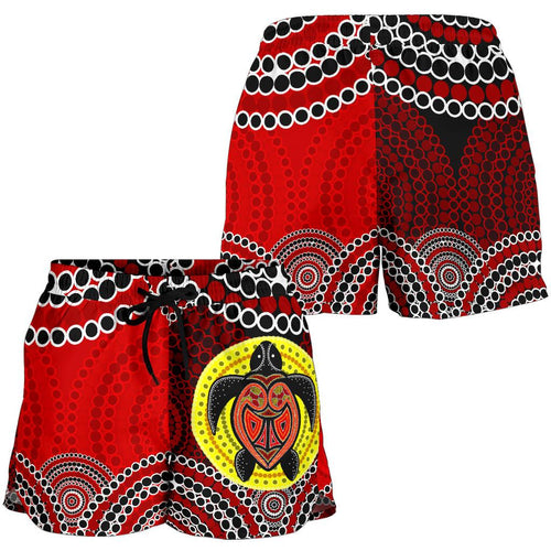 Aboriginal Shorts, Indigenous Turtle Patterns Circle Dot Painting Women - Vibe Hoodie