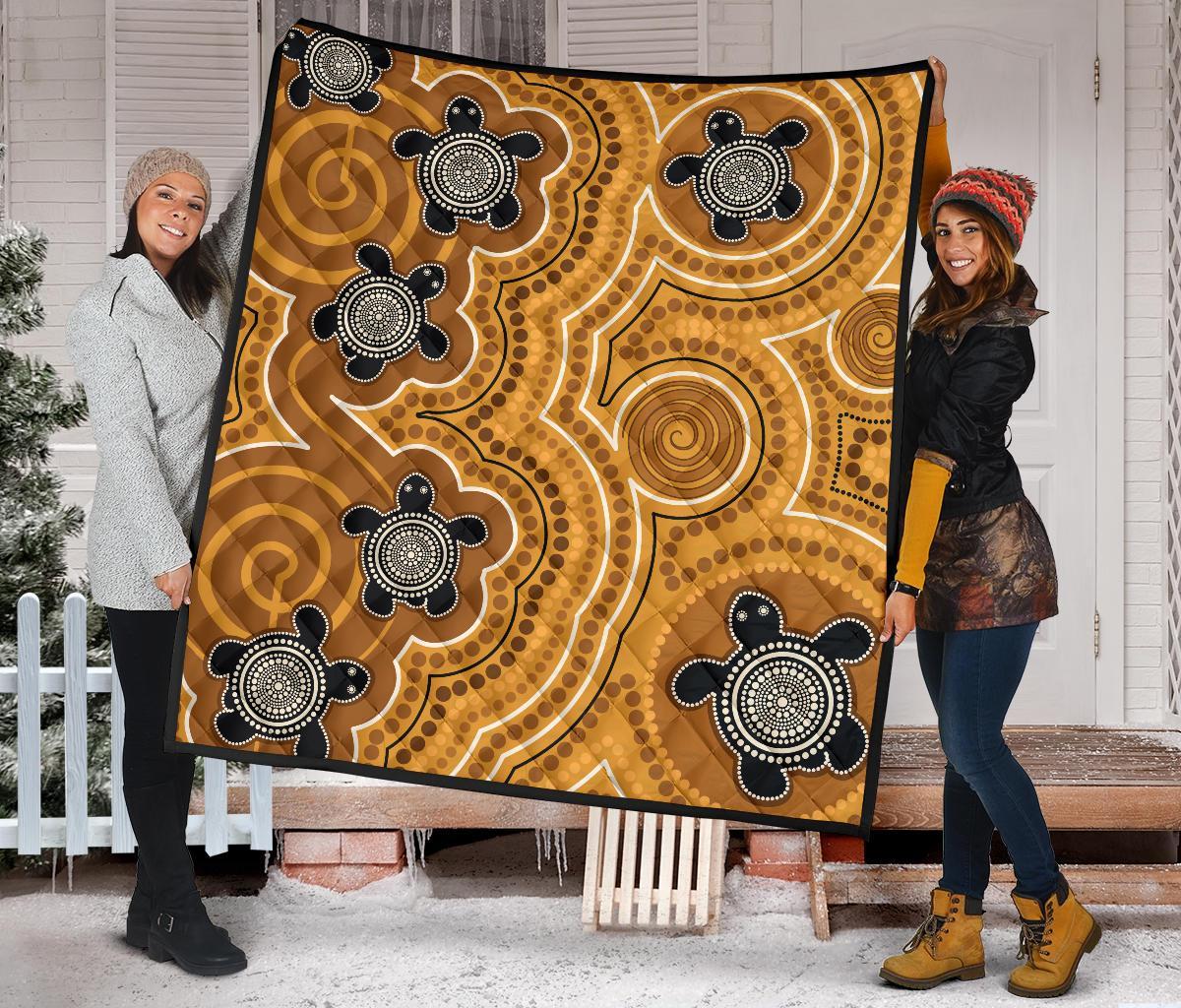 aboriginal-premium-quilt-indigenous-turtle-gold-version