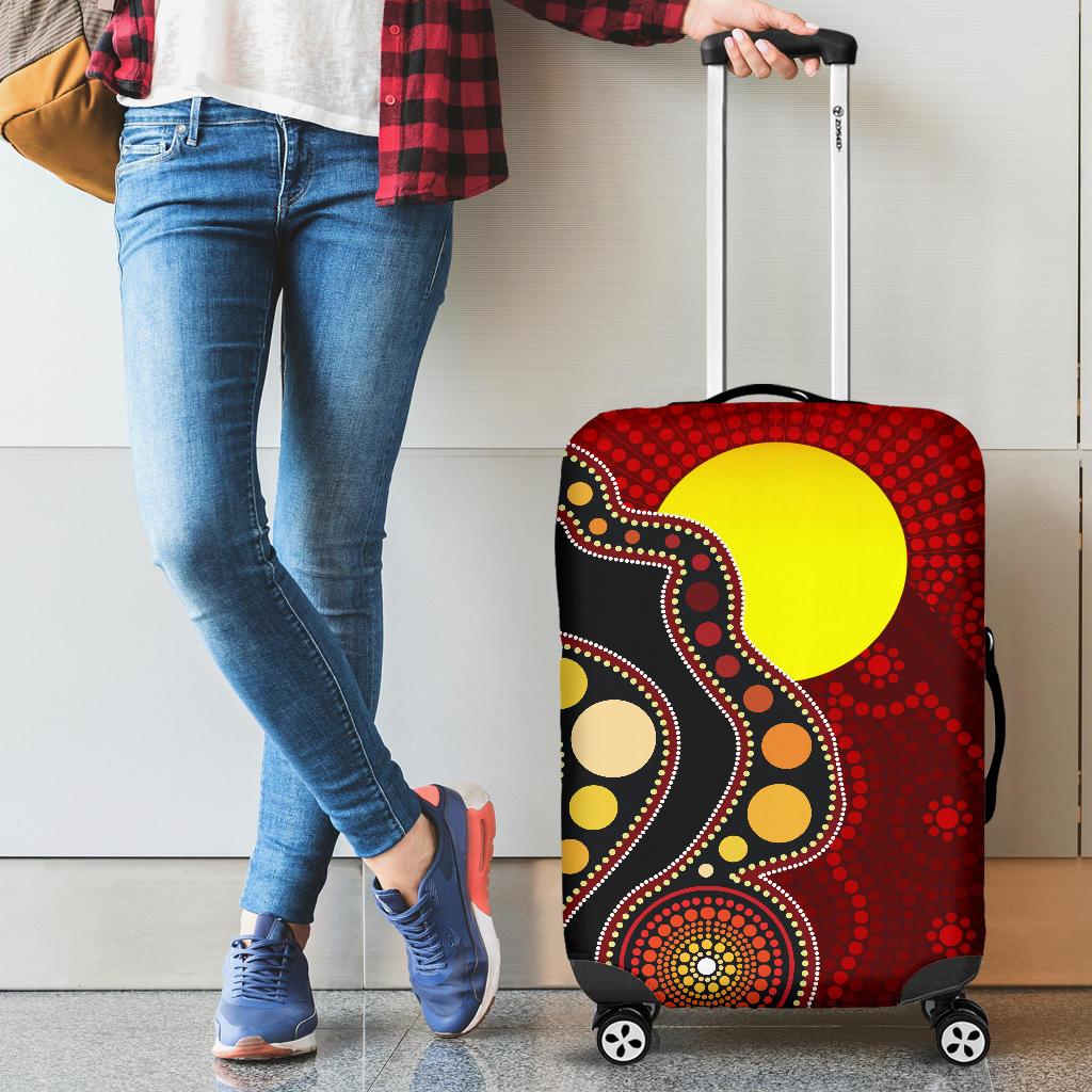 aboriginal-luggage-cover-australia-aboriginal-lives-matter-flag-circle-dot-painting-art-suitcase-cover