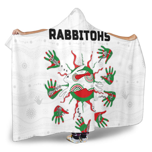 rabbitohs-indigenous-hooded-blanket-animals-aboriginal