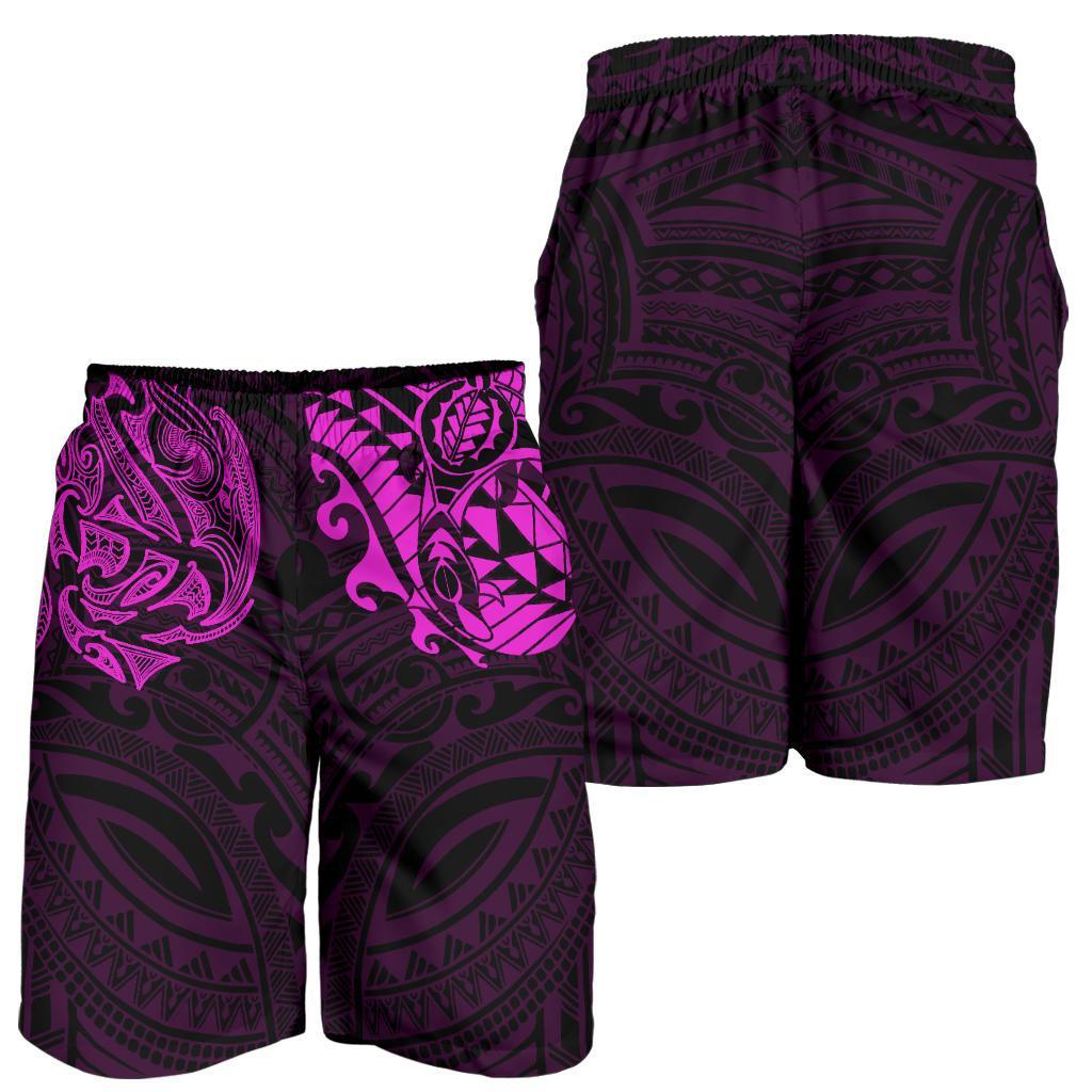 new-zealand-all-over-print-mens-shorts-maori-polynesian-tattoo-purple