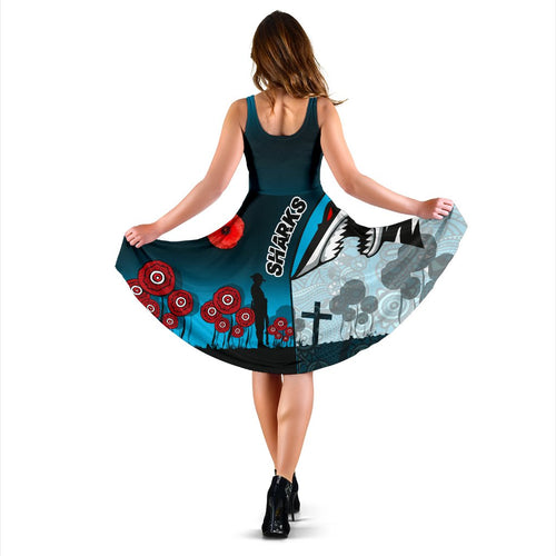 Sharks Women's Dress Cronulla Anzac Day - Vibe Hoodie