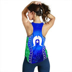 Torres Strait Islanders Women's Racerback Tank - Torres Symbol With Aboriginal Patterns - Vibe Hoodie