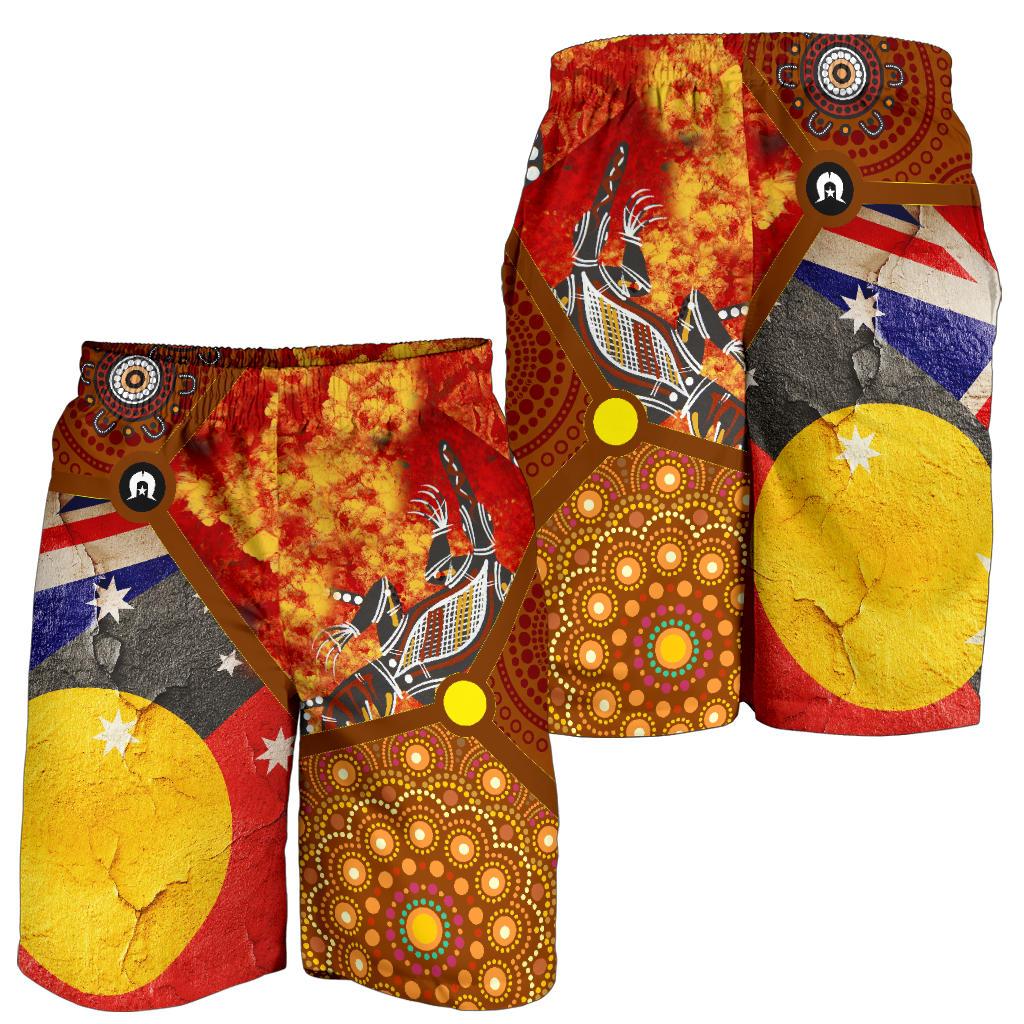 shorts-aboriginal-dot-painting-flags-crocodile