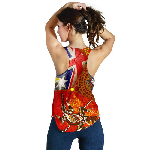 Racer tanks - Aboriginal Dot Pattern & Flags, Crocodile - Vibe Hoodie