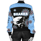 cronulla-womens-bomber-jacket-sharks-simple-indigenous-black