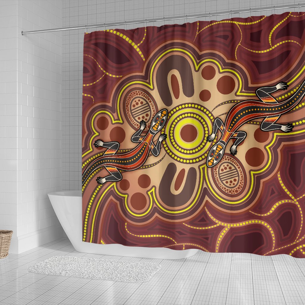aboriginal-shower-curtain-indigenous-lizard-dot-painting-art