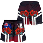 Shorts - Anzac Day Shorts - Poppy Flowerss Dot Painting - Women - Vibe Hoodie