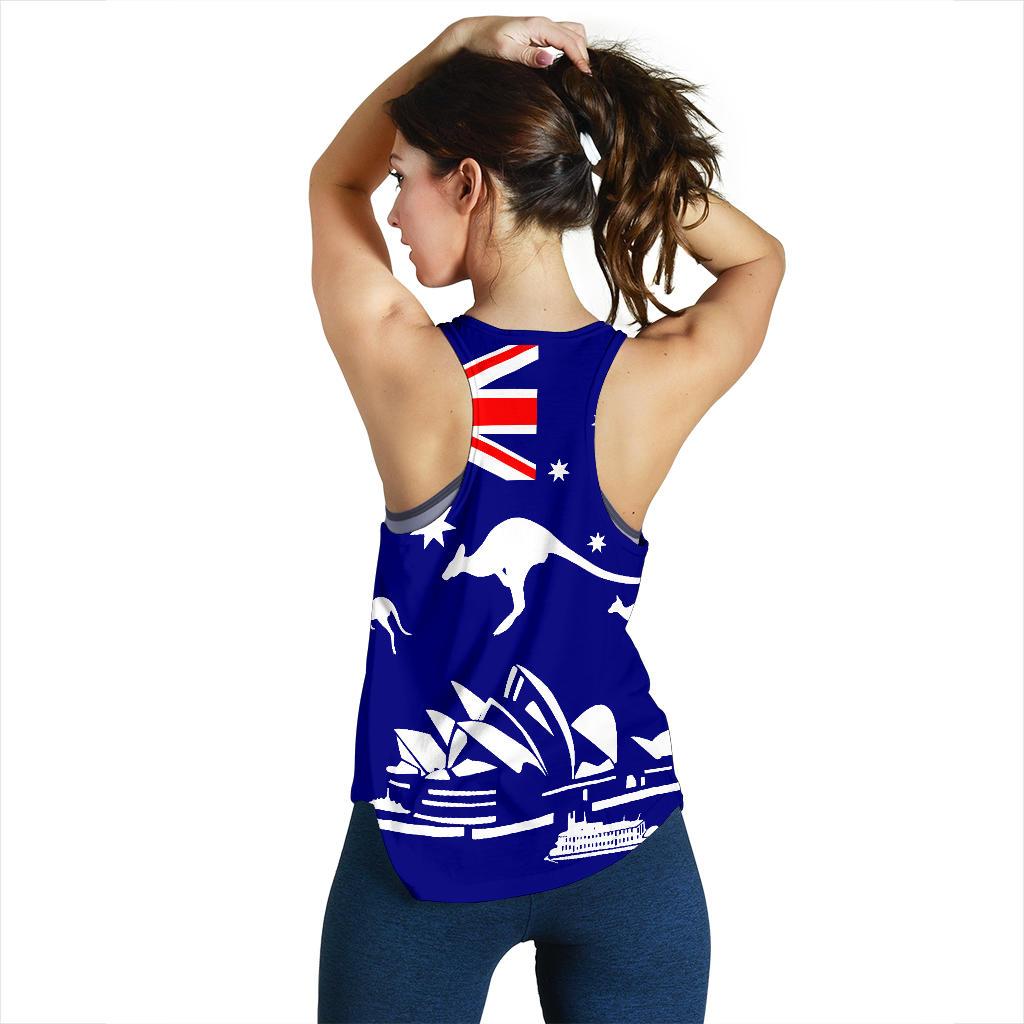 Racerback Tank - Sydney Opera Tank Top Kangaroo Aus Flag - Women - Vibe Hoodie
