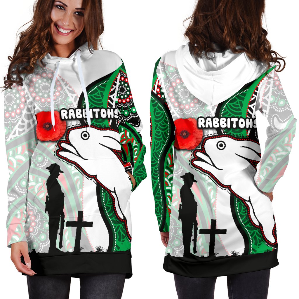 rabbitohs-womens-hoodie-dress-indigenous-anzac-day