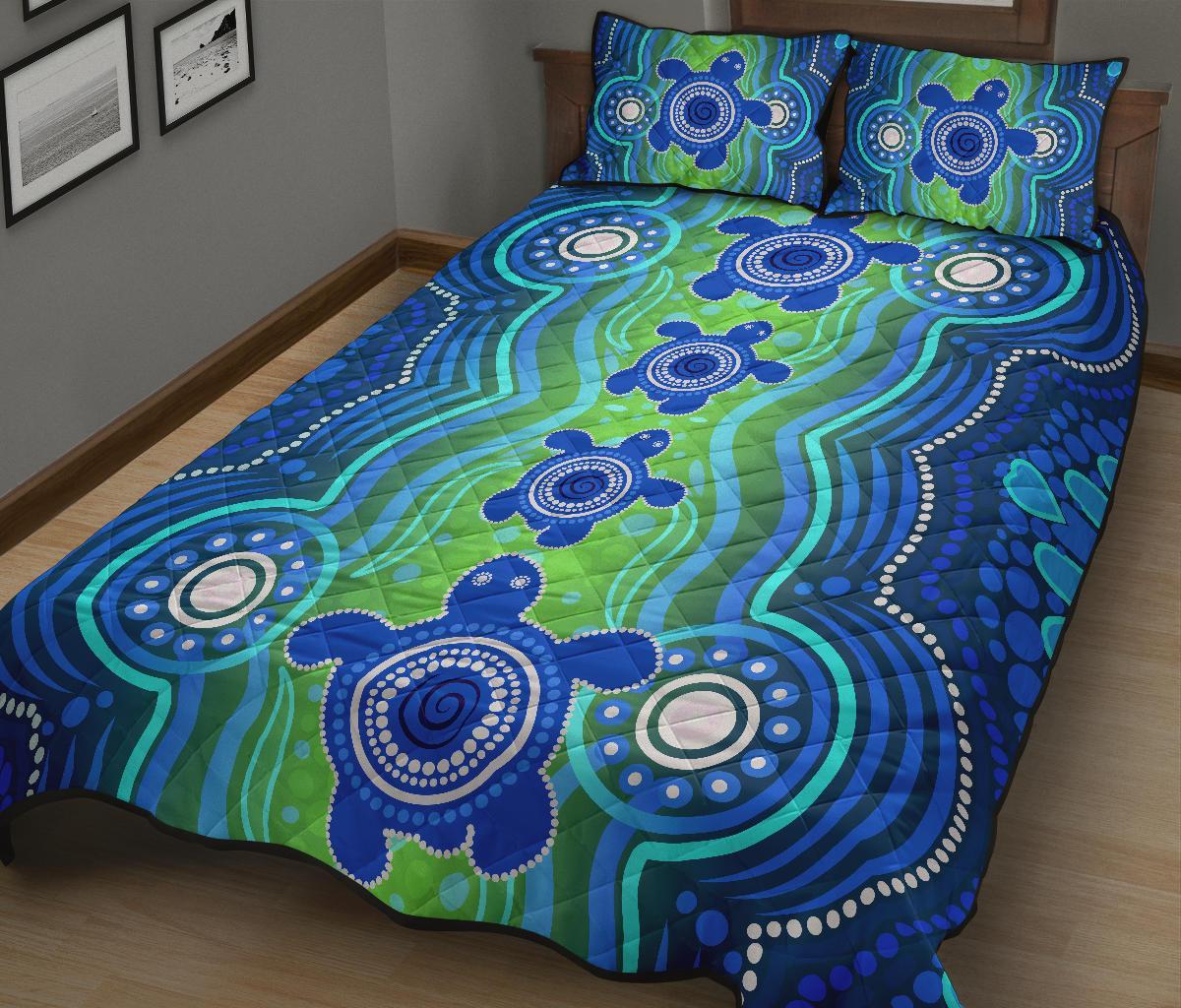 1staustrali-aboriginal-quilt-bed-set-aboriginal-turtle-family