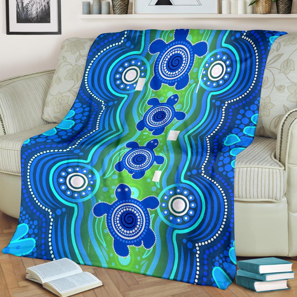 1staustrali-aboriginal-premium-blanket-aboriginal-turtle-family