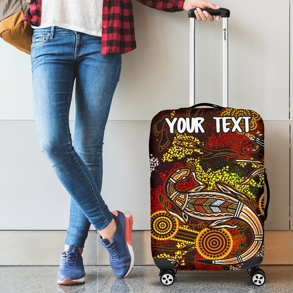 custom-aboriginal-luggage-covers-kangaroo-and-lizard-dot-painting-art