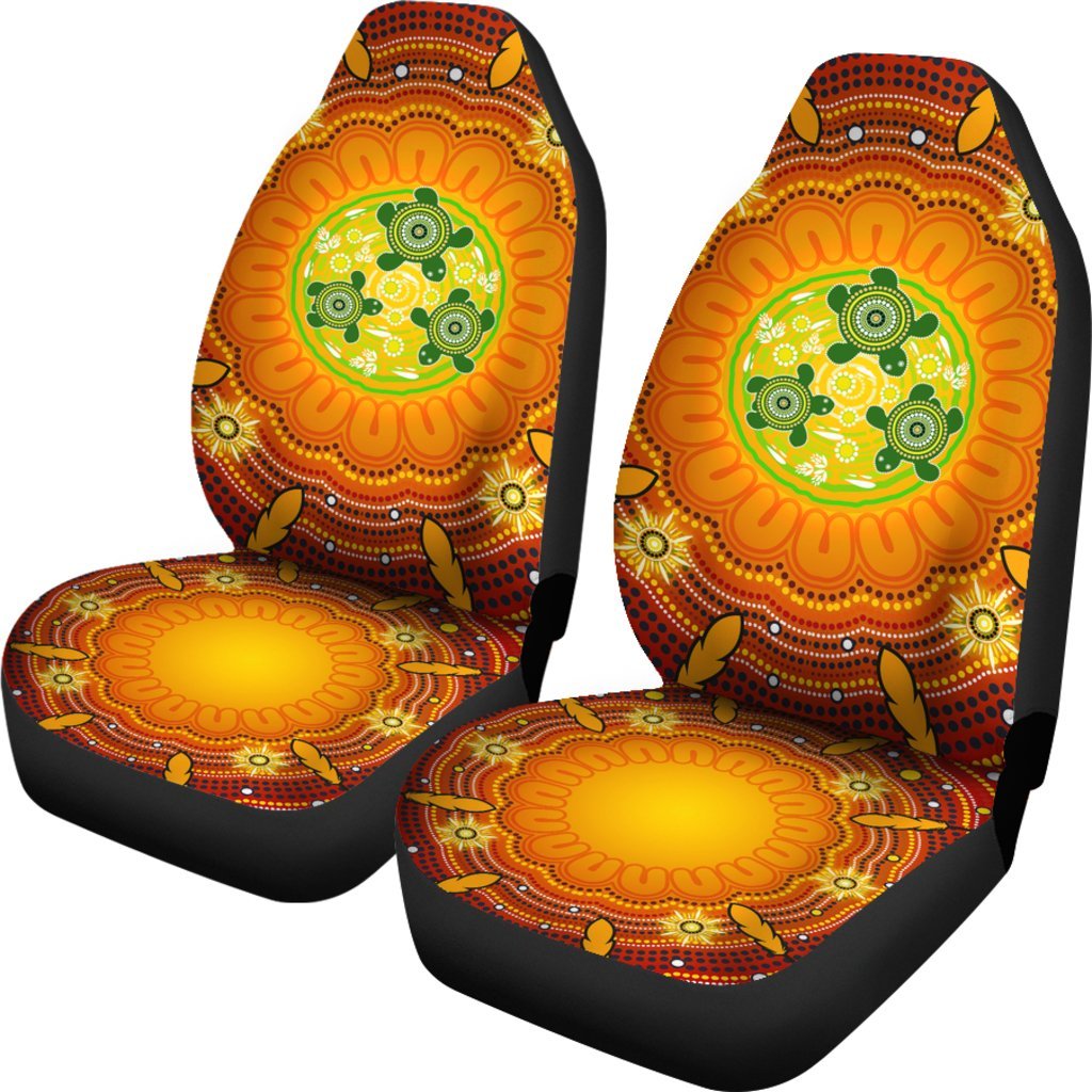aboriginal-car-seat-covers-turtle-circle-dot-painting-art