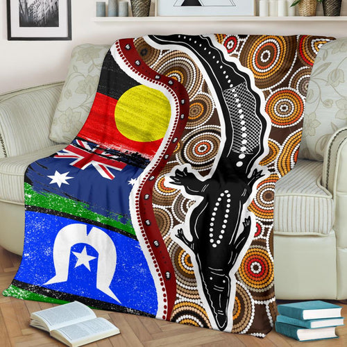 premium-blanket-australian-aboriginal-crocodile-with-naidoc-flags