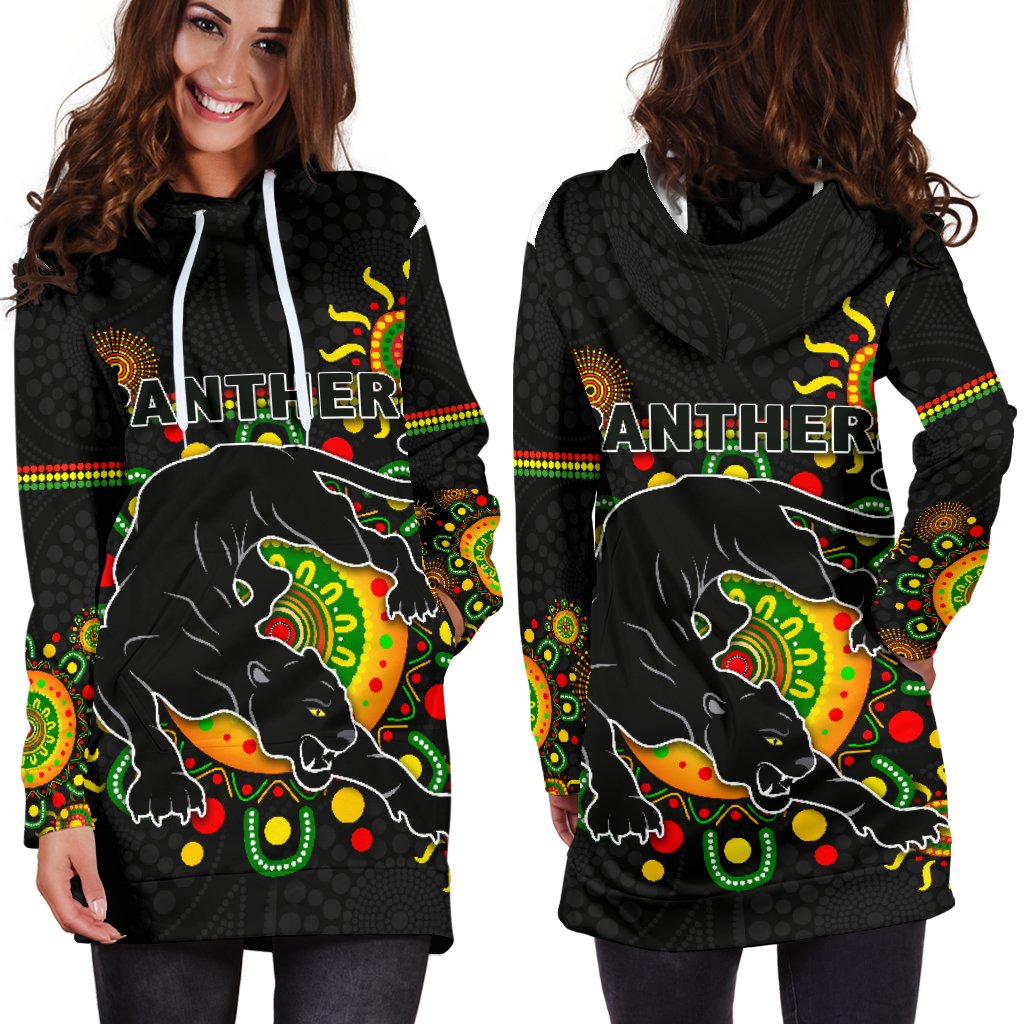 penrith-women-hoodie-dress-indigenous-panthers-black