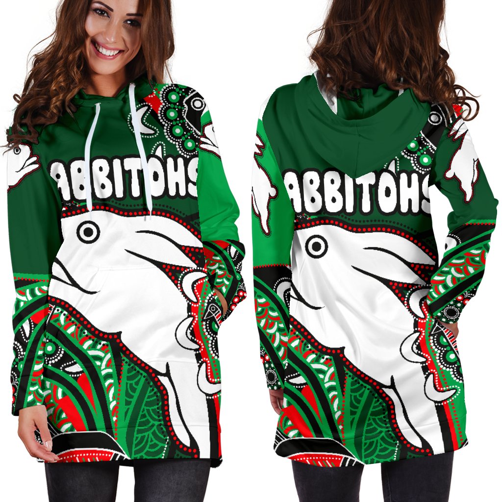 Rabbitohs Women Hoodie Dress Indigenous Survival World - Vibe Hoodie