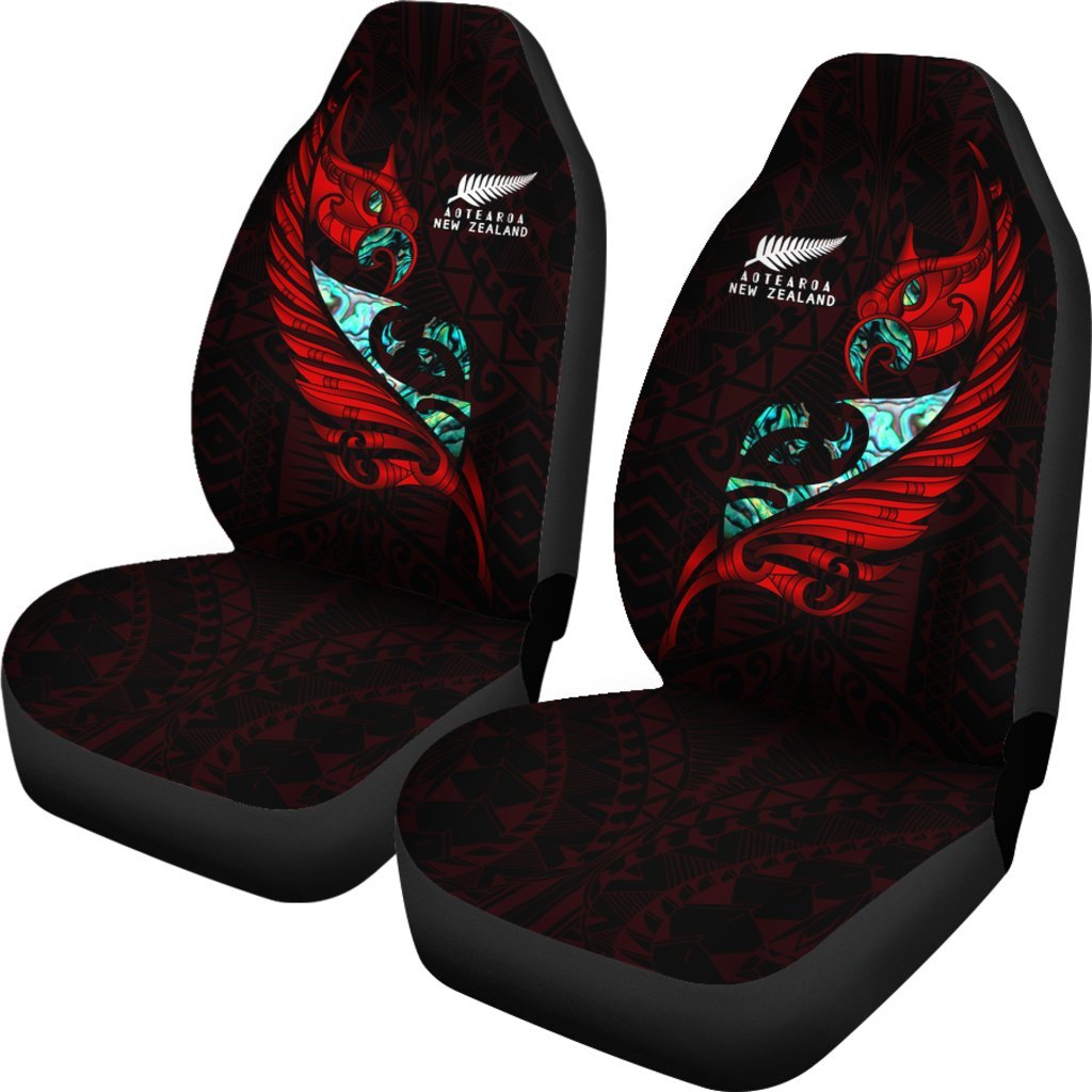 new-zealand-car-seat-cover-manaia-paua-fern-wing-red