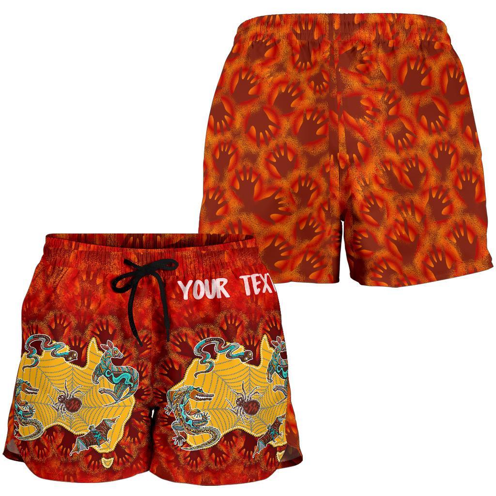 [Custom] Aboriginal Women's Shorts - Australia Map Hand Patterns Spider Web - Vibe Hoodie