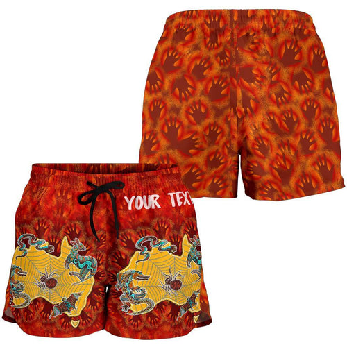 [Custom] Aboriginal Women's Shorts - Australia Map Hand Patterns Spider Web - Vibe Hoodie