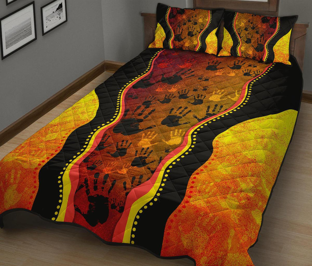 aboriginal-quilt-cover-set-aboriginal-rock-painting-hand-art-golden-style
