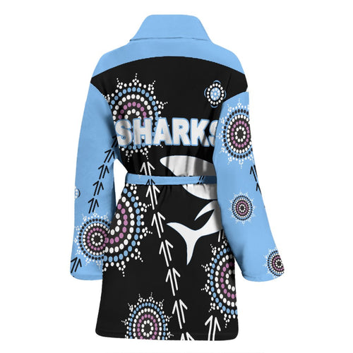 cronulla-womens-bath-robe-sharks-simple-indigenous-black