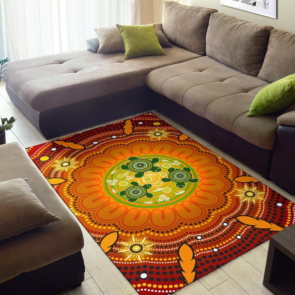 aboriginal-area-rug-turtle-circle-dot-painting-art