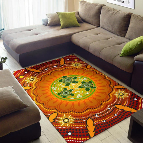aboriginal-area-rug-turtle-circle-dot-painting-art