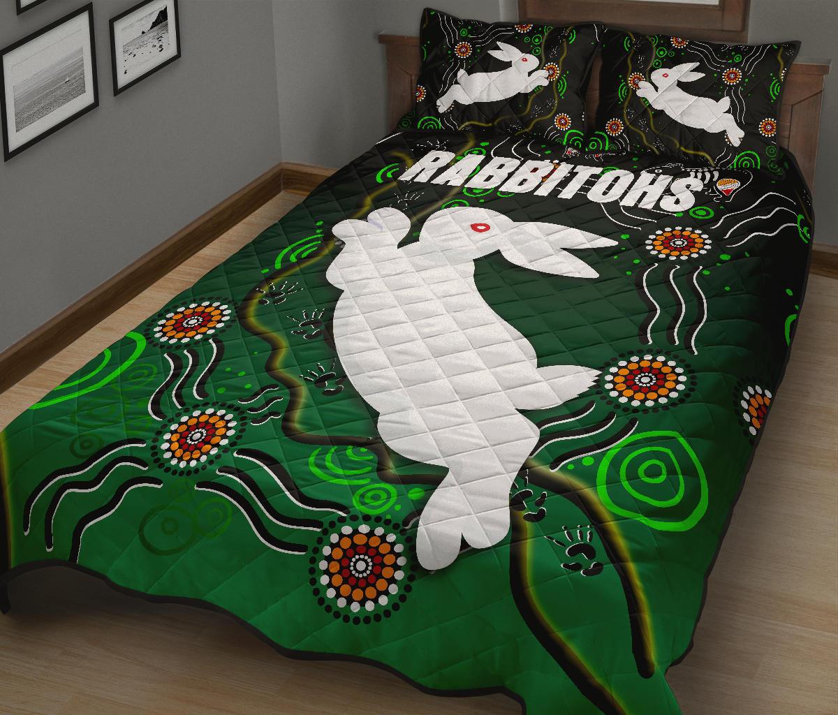 rabbitohs-quilt-bed-set-simple-indigenous