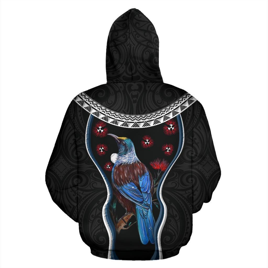 new-zealand-tui-bird-hoodie-pohutukawa-pullover-hoodie-black