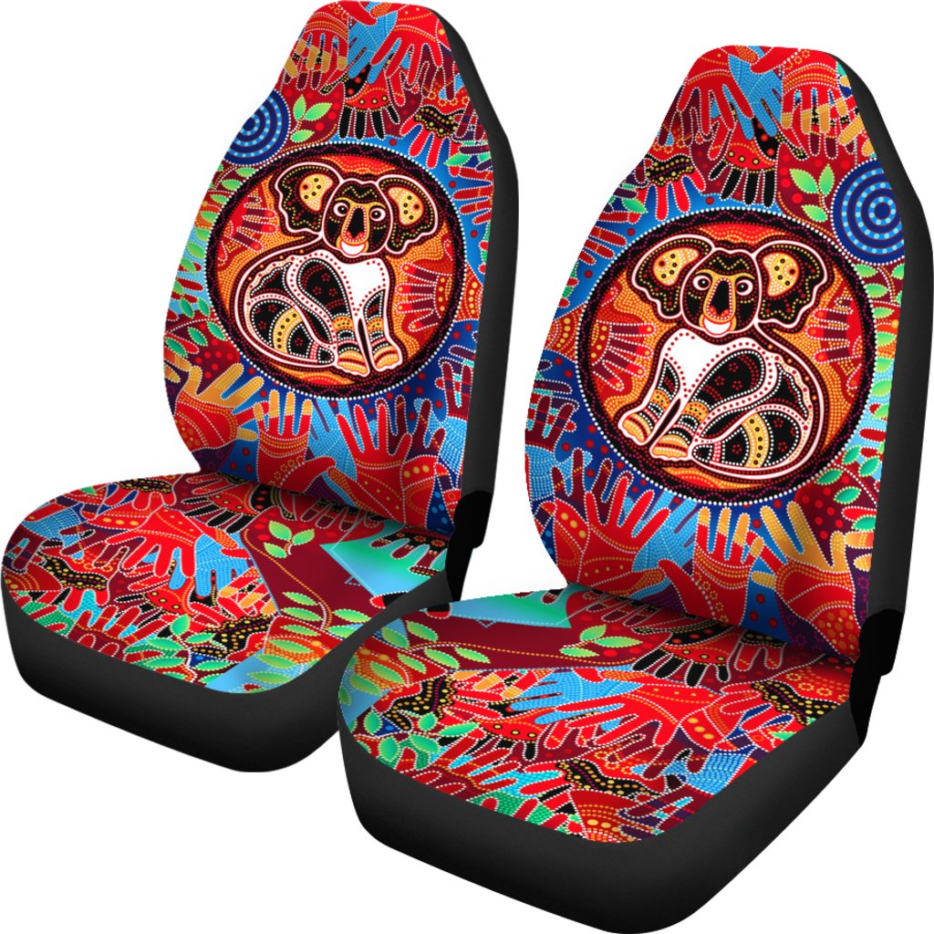 aboriginal-car-seat-covers-koala-and-hand-art-dot-painting-seat-covers