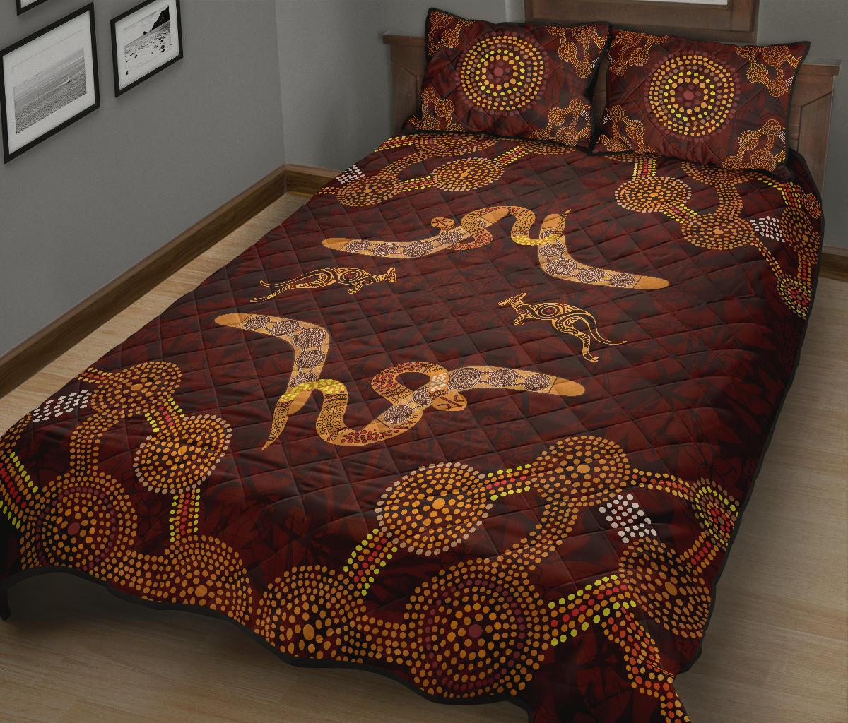 aboriginal-quilt-bed-set-snake-kangaroo-dot