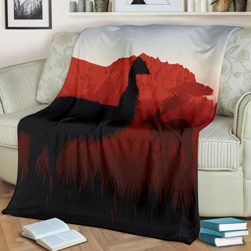 premium-blanket-australian-nature-with-emu-and-kangaroo
