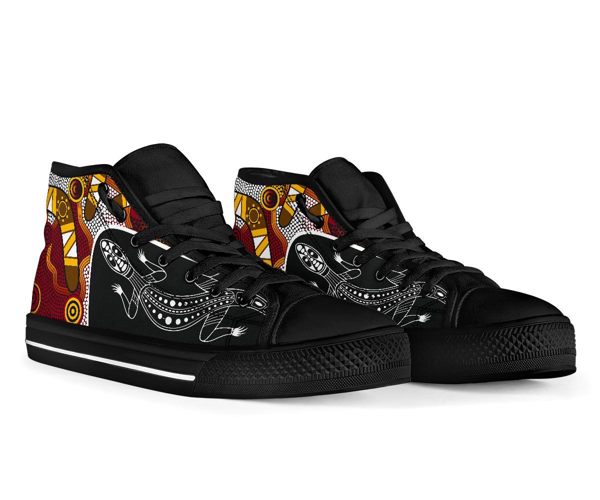 high-top-shoes-aboriginal-dot-painting-lizard-shoes