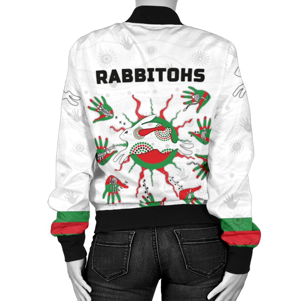 rabbitohs-indigenous-bomber-jacket-for-women-animals-aboriginal