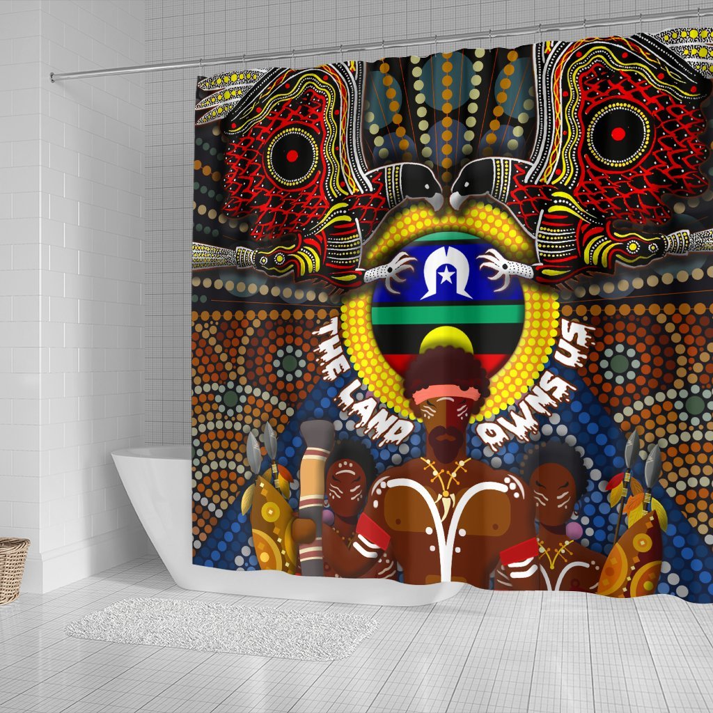 the-land-owns-us-shower-curtain