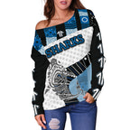 Sharks Women's Off Shoulder Sweater - Vibe Hoodie