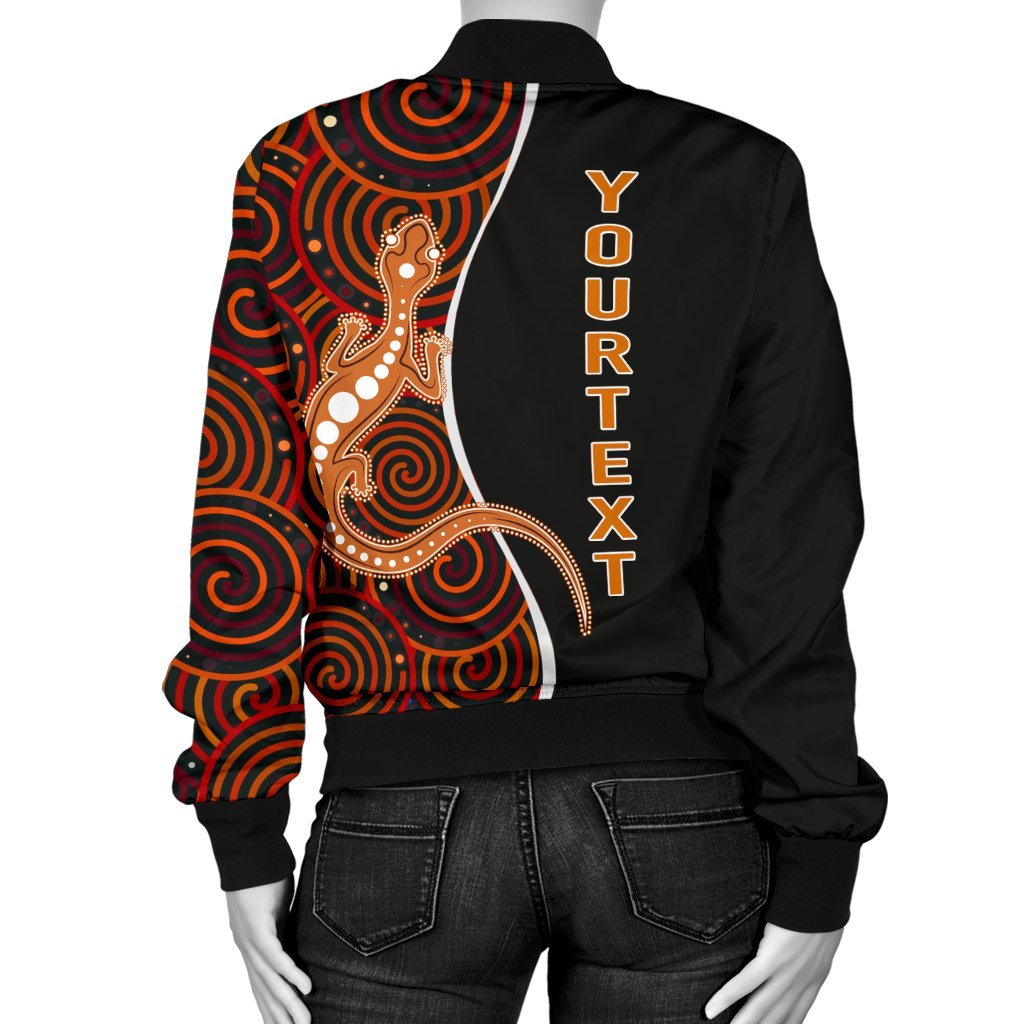 aboriginal-personalised-womens-bomber-jacket-indigenous-lizard-dreaming