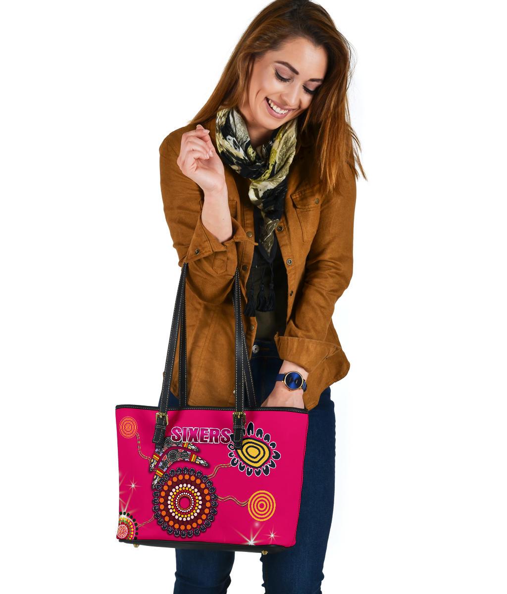 sydney-small-leather-tote-sixers-indigenous-magenta