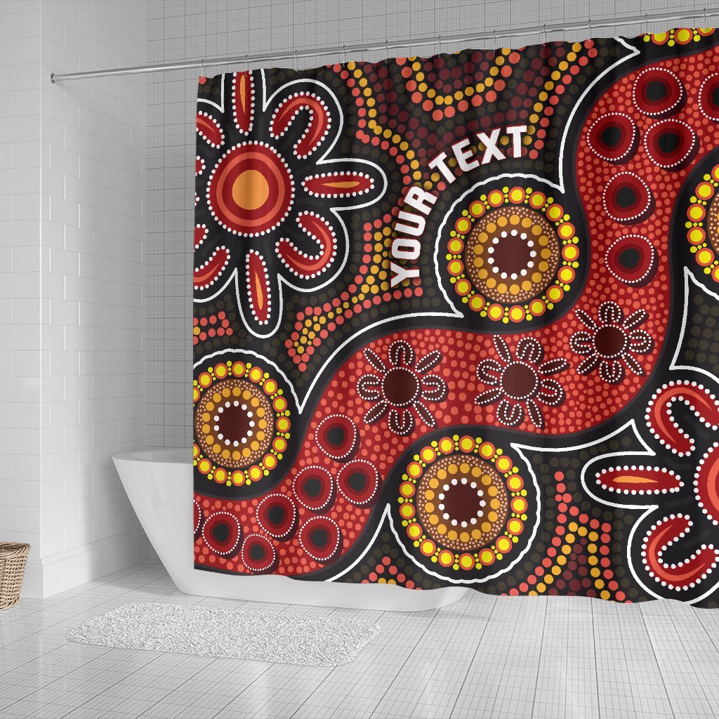 custom-aboriginal-shower-curtain-indigenous-circle-dot-painting-style-1