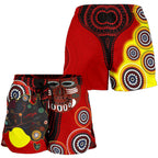 Aboriginal Shorts, Indigenous Dot Painting Map - Vibe Hoodie
