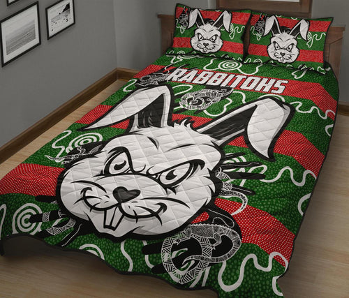 rabbitohs-indigenous-quilt-bed-set-rabbit-head